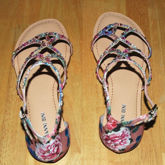 Gianni Bini Shoes - Gianni Bini Womens Sandals 9M Bling Strap Shoes